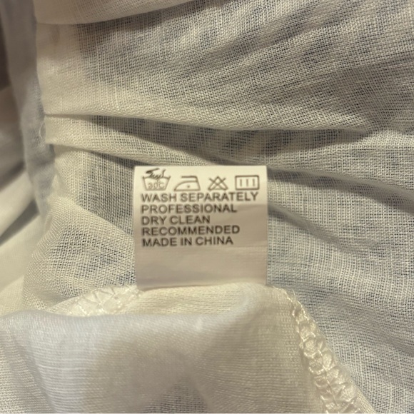 NWT Ibtom 80 Cotton Blue Stripe Eyelet Pinafore Lined Sleeveless Dress- Sz 9-18M - Picture 6 of 7